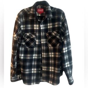 Coleman The Outdoor Company Black & white thick quality button down flannel